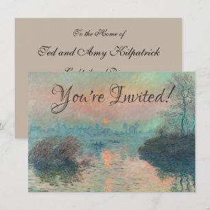 Monet Sunset Seine Fine Art Impressionism  Invitation