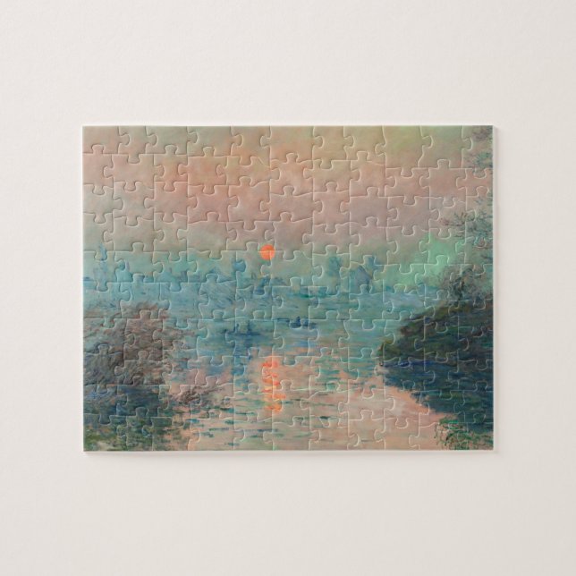 Monet Sunset Seine Fine Art Impressionism  Jigsaw Puzzle (Horizontal)