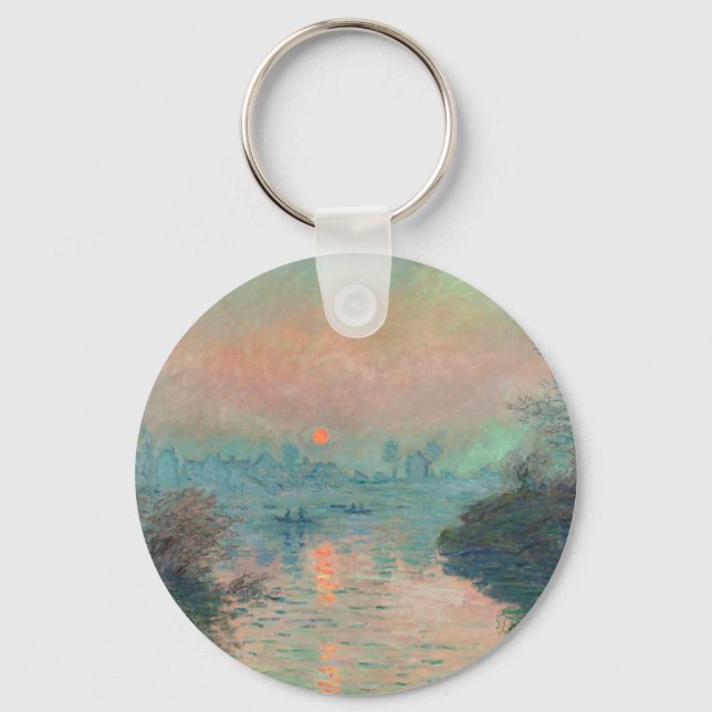 Monet Sunset Seine Fine Art Impressionism  Key Ring (Front)