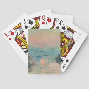 Monet Sunset Seine Fine Art Impressionism Playing Cards