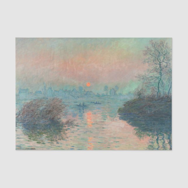 Monet Sunset Seine Fine Art Impressionism  Tissue Paper (Front)