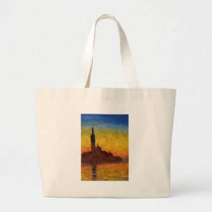 Monet Sunset Venice Colourful Impressionism Art Large Tote Bag