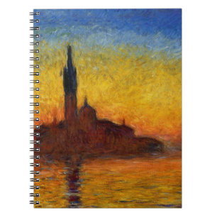 Monet Sunset Venice Colourful Impressionism Art Notebook