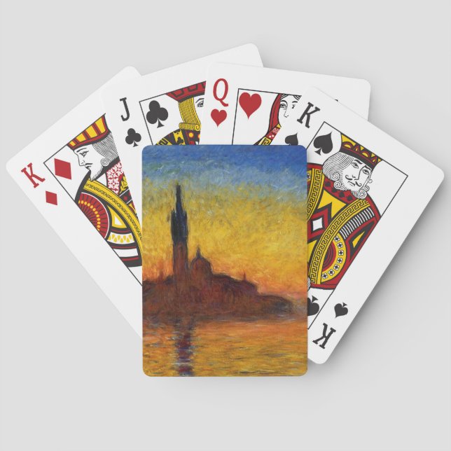 Monet Sunset Venice Colourful Impressionism Art Playing Cards (Back)