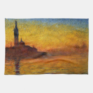 Monet Sunset Venice Colourful Impressionism Art Tea Towel