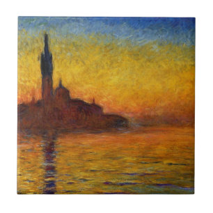 Monet Sunset Venice Colourful Impressionism Art Tile