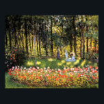 Monet - The Artist's Family in the Garden Poster<br><div class="desc">Claude Monet fine art landscape painting,  The Artist's Family in the Garden,  1875.</div>