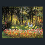 Monet - The Artist's Family in the Garden Poster<br><div class="desc">Claude Monet fine art landscape painting,  The Artist's Family in the Garden,  1875.</div>