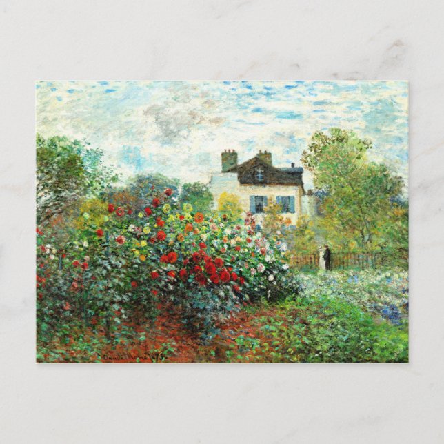 Monet - The Artist's Garden at Argenteuil Postcard (Front)