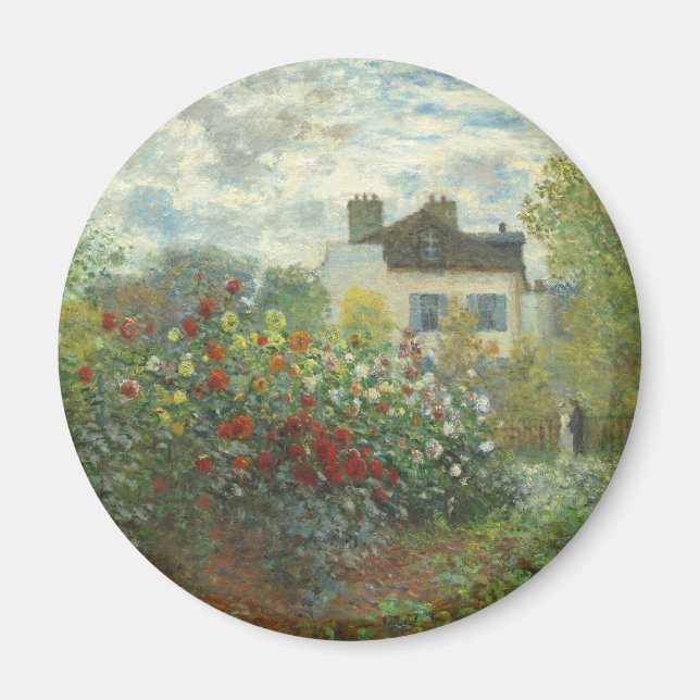 Monet The Artists Garden in Argenteuil Magnet (Front)