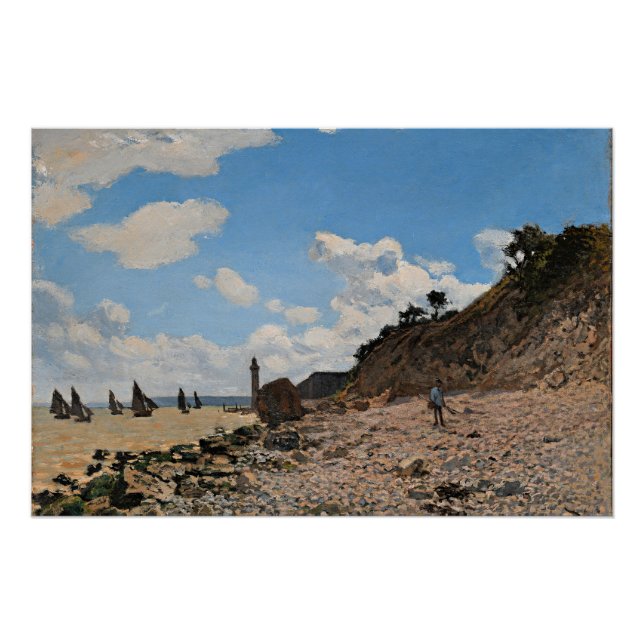 Monet - The Beach at Honfleur Poster (Front)