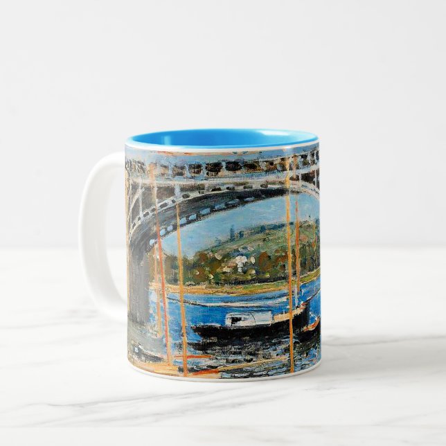 Monet - The Bridge over the Seine, Two-Tone Coffee Mug (Front Left)