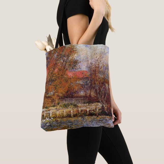 Monet - The Duck Pond, fine art painting Tote Bag (Close Up)