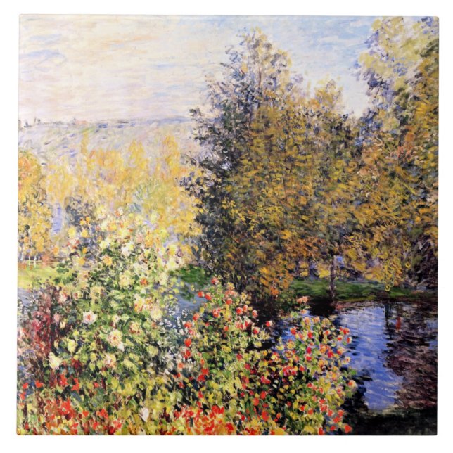 Monet - The Hoschede's Garden at Montgeron Ceramic Tile (Front)