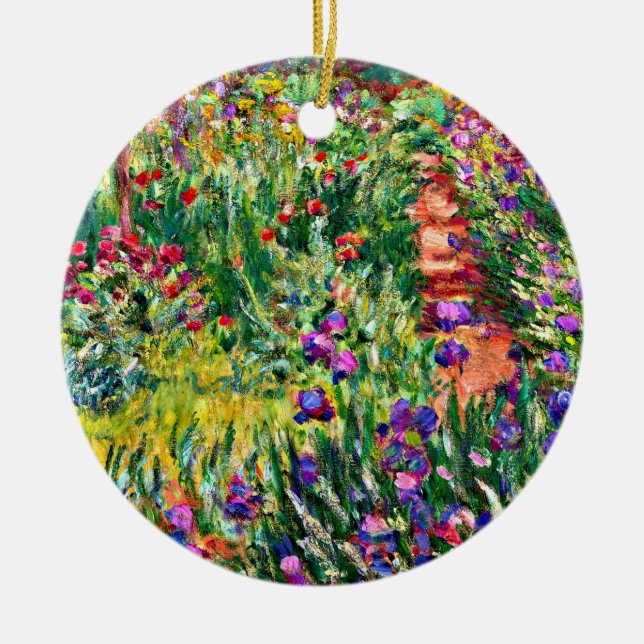 Monet - The Iris Garden at Giverny Ceramic Ornament (Front)
