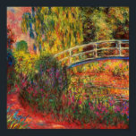 Monet The Japanese Bridge  Poster<br><div class="desc">Poster featuring Claude Monet’s oil painting of a Japanese bridge and beautiful flowers. Water lily pond and water irises bathed in pink light. Serene nature impressionism with lovely flowers and scenic pond landscape. A great Monet gift for fans of impressionism and French art.</div>