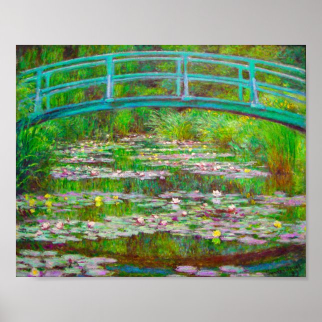 Monet The Japanese Footbridge and Water Lilies Poster (Front)