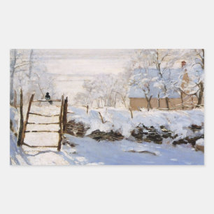 Monet - The Magpie Postcard Rectangular Sticker