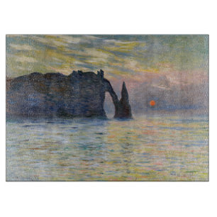 Monet - The Manneport, Cliff at Etretat, Sunset Cutting Board