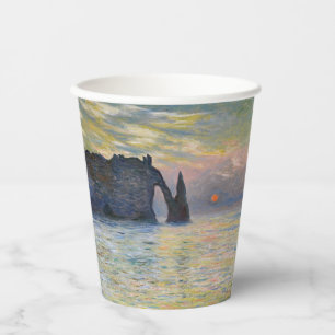 Monet - The Manneport, Cliff at Etretat, Sunset Paper Cups