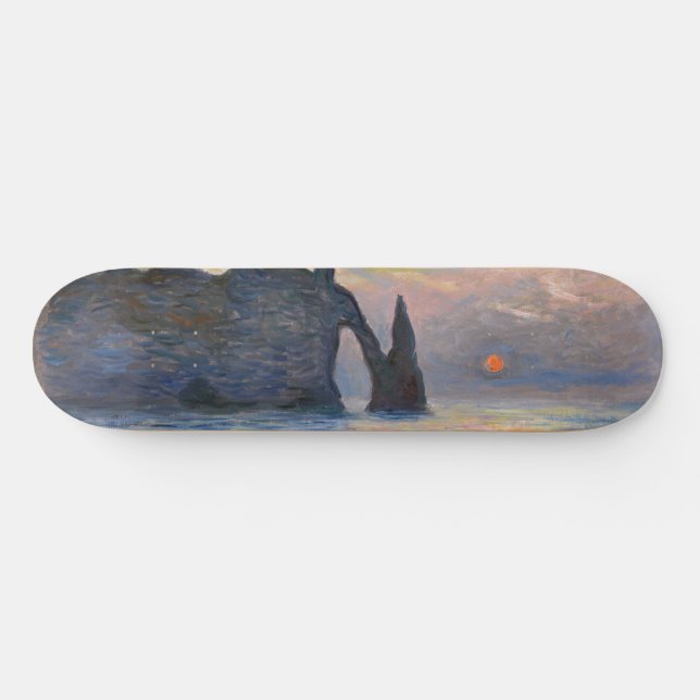 Monet - The Manneport, Cliff at Etretat, Sunset Skateboard (Horz)