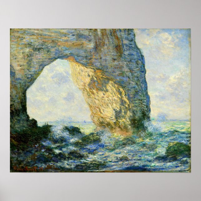 Monet - The Manneport Rock Arch West Of Etretat Poster (Front)
