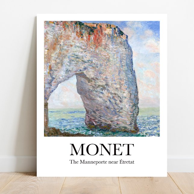 Monet The Manneporte near Étretat Poster (Monet's "Manneporte near Étretat" poster: Normandy cliffs in vibrant Impressionist colors)