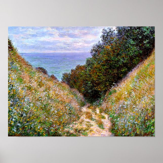 Monet - The Path at La Cavee, Pourville Poster (Front)