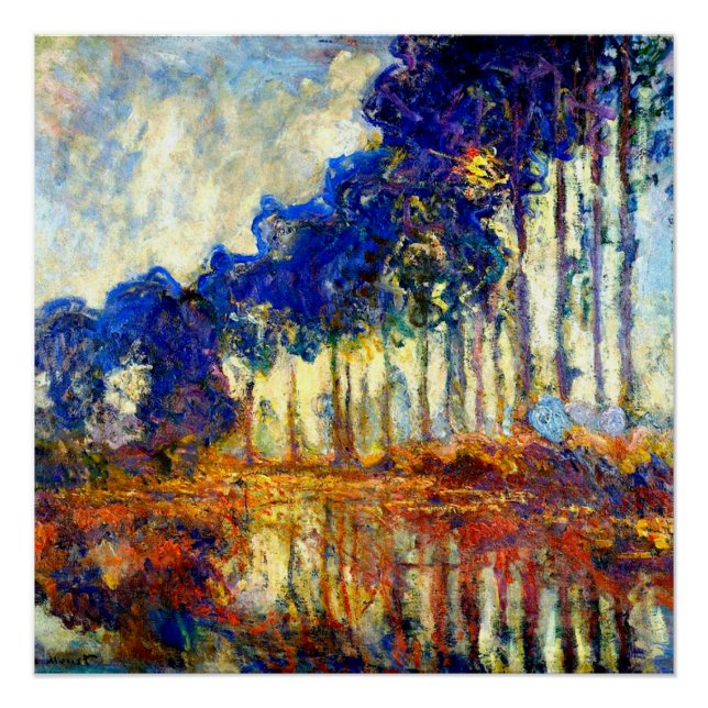 Monet - The Poplars in Autumn Poster (Front)