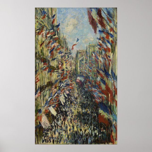 Monet - The Rue Montorgueil In Paris Celebration Poster (Front)