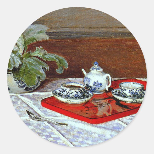 Monet: The Tea Set Classic Round Sticker (Front)