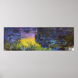 Monet - The Water Lilies Setting Sun Poster