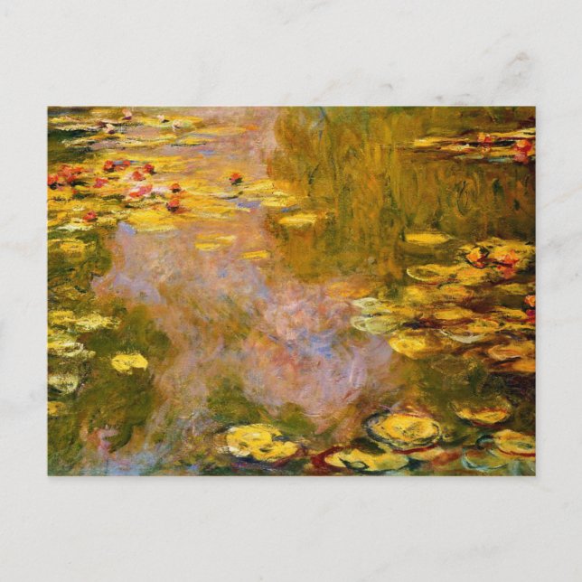 Monet - The Water Lily Pond, Yellow Lily Pads Postcard (Front)