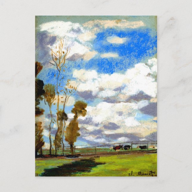 Monet - Three Cows in a Pasture Postcard (Front)