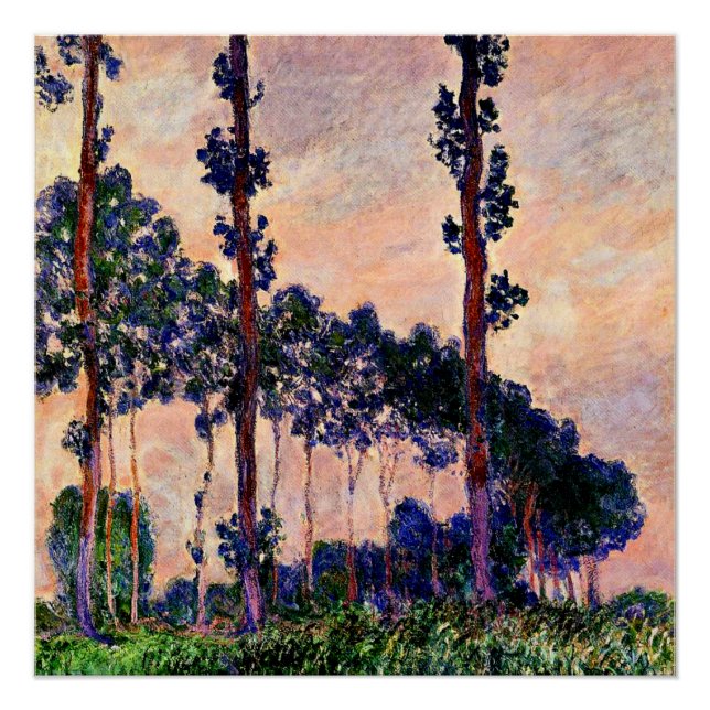 Monet - Three Trees in Grey Weather Poster (Front)