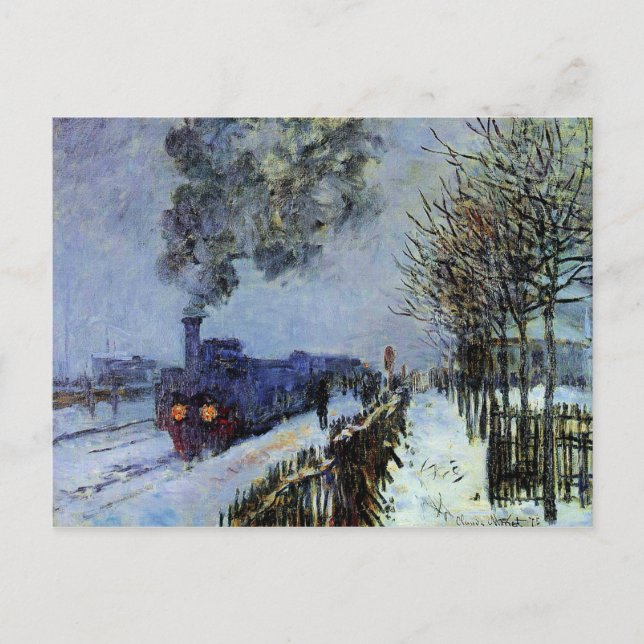Monet - Train in the Snow, the Locomotive Postcard (Front)
