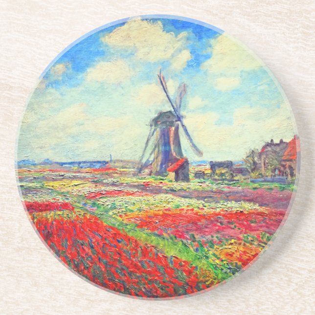 Monet Tulips Windmill Coaster (Front)