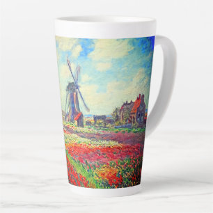 Monet Tulips Windmill Latte Mug