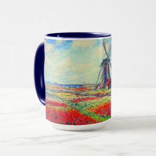 Monet Tulips Windmill Mug
