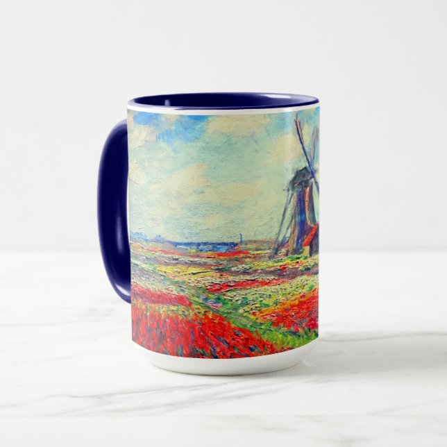 Monet Tulips Windmill Mug (Front Left)