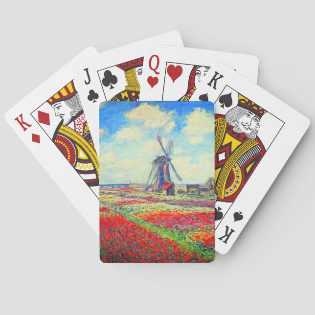 Monet Tulips Windmill Playing Cards (Back)