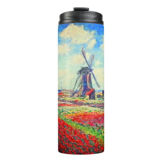 Monet Tulips Windmill Thermal Tumbler (Front)