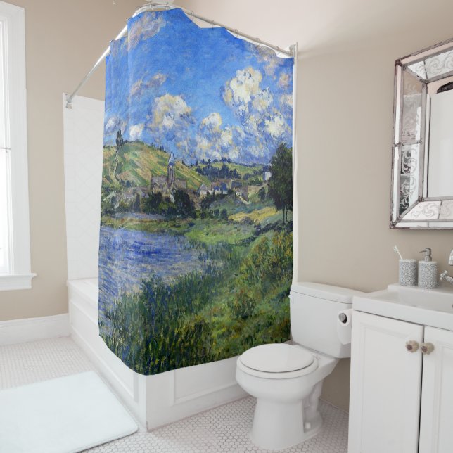 Monet - Vetheuil Passage, famous painting, Shower Curtain (In Situ)
