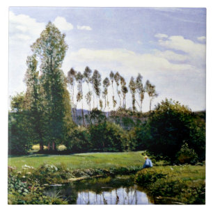 Monet - View at Rouelles Le Havre Ceramic Tile
