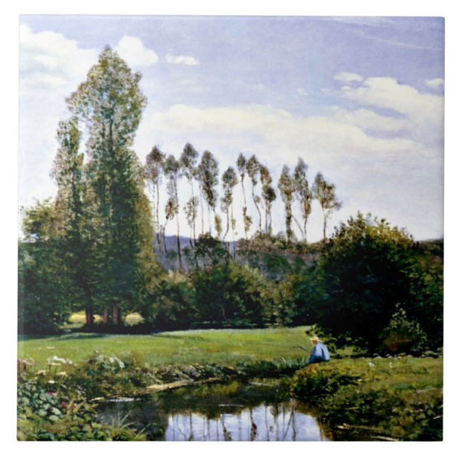 Monet - View at Rouelles Le Havre Ceramic Tile (Front)