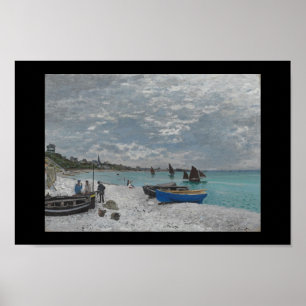 Monet vintage old painting boats water poster