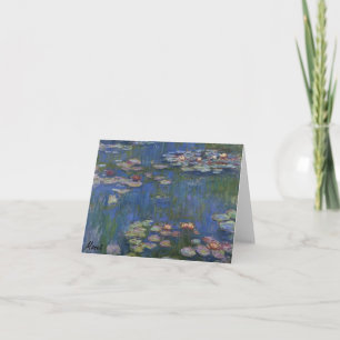 MONET Water Lilies 1916 blue tones Note Card