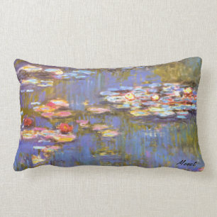 MONET Water Lilies 1916 brite hues Lumbar Pillow