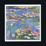 Monet - Water Lilies, 1916,  Napkin<br><div class="desc">Claude Monet's famous painting,  Water Lilies,  1916</div>