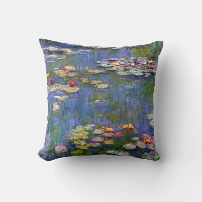 Monet Water Lilies 1916 Throw Pillow (Front)